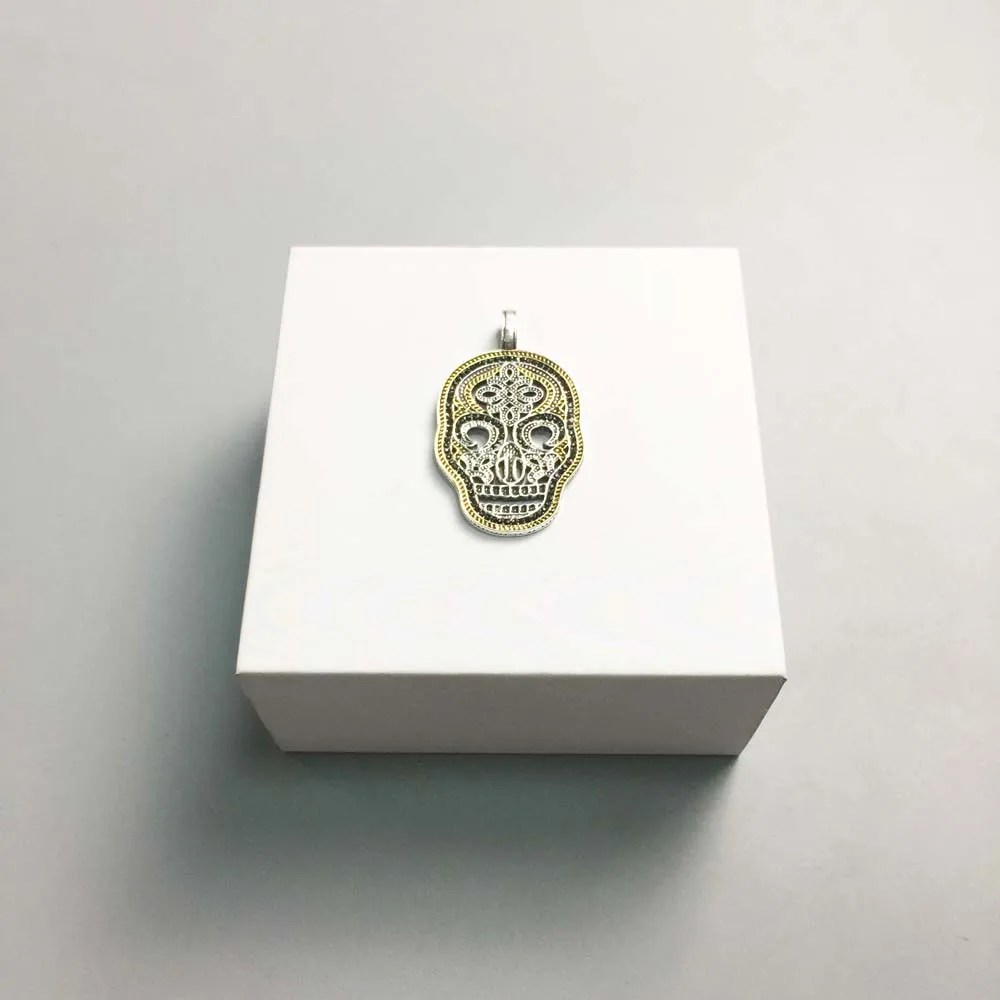 Кекс золотые подвески цирконий китайский узел череп маска Черный Шарм панк