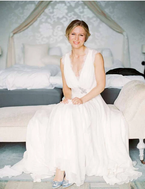 2016 кружева простой длинные свадебные платья сексуальный v-образным вырезом