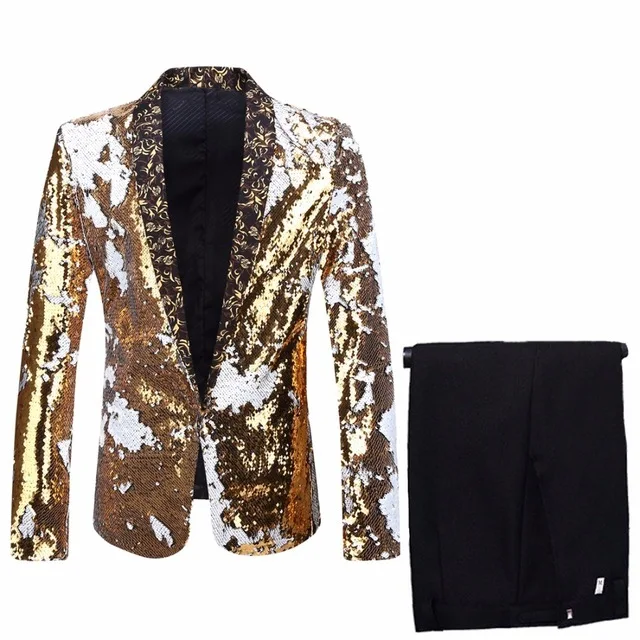 Мужские Сменные костюмы с блестками черные королевские синие зеленые фиолетовые