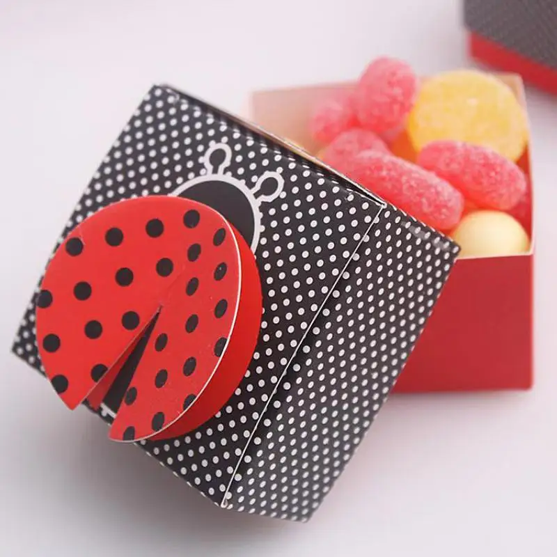100pcs European Ladybug Candy Box Wedding Party Gift Favors Festive Wrapping Supplies Bar | Дом и сад