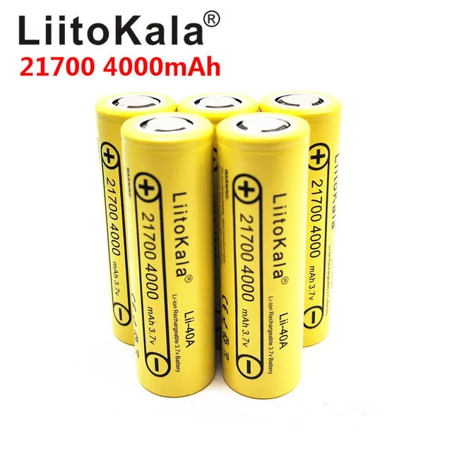 Литий-ионный аккумулятор Liitokala 21700 мАч 4000 в 15 А степень разряда 5C тройная