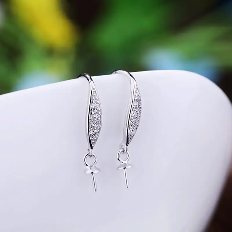 Женские серьги-подвески из серебра 925 пробы с полукреплением подходят для 6-13 мм