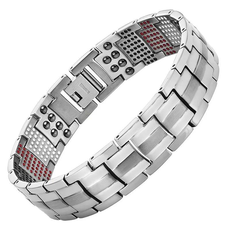 IWrist Магнитный чистый титановый браслет для мужчин черный 4в1-ve ионы Германий инфракрасные браслеты повышают циркуляцию крови - Окраска металла: WMBT014S