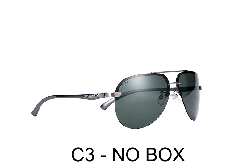 C3 no box Lvvkee алюминий магния поляризованные линзы солнцезащитные очки или мужские вождения солнцезащитные очки женские наружные лучи очки логотип - Цвет линз: C3 no box