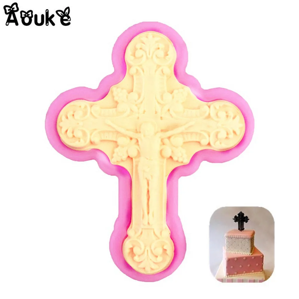 

Christ Jesus Crosses Chocolate Cake Molds Biscuits Mold Fondant Silicone Mould DIY Baking Decoration Tools Kitchen Accessories