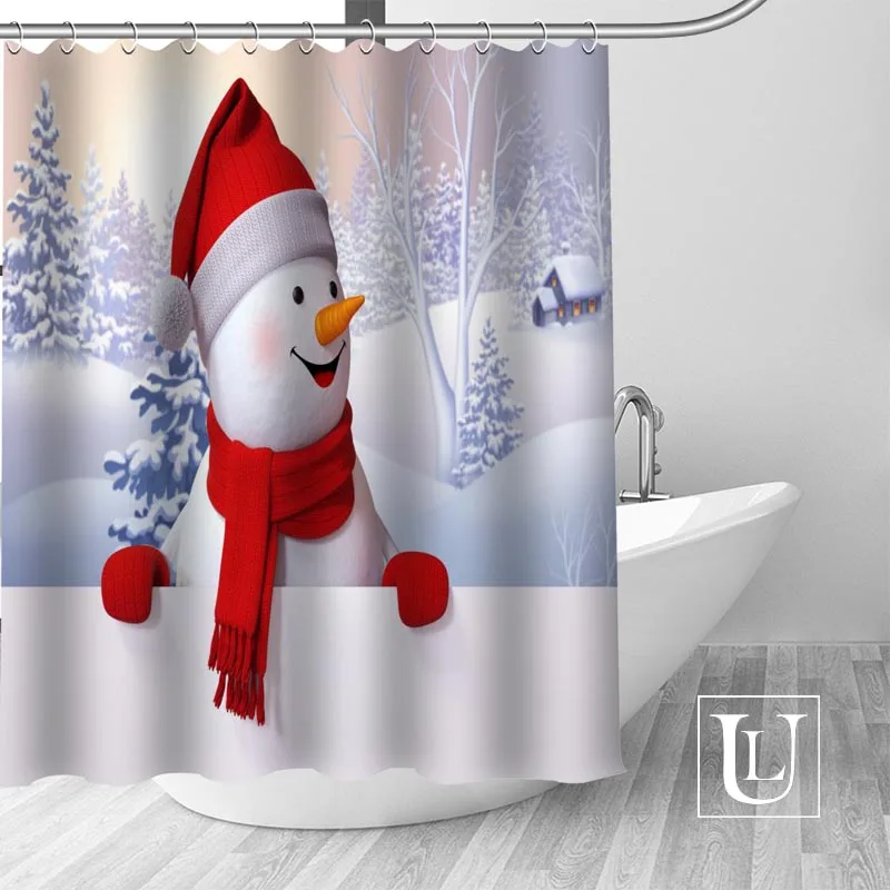 

Custom christmas Curtain Fabric Modern Shower Curtain bathroom beautiful Curtains Bath decor Polyester Cloth Waterproof