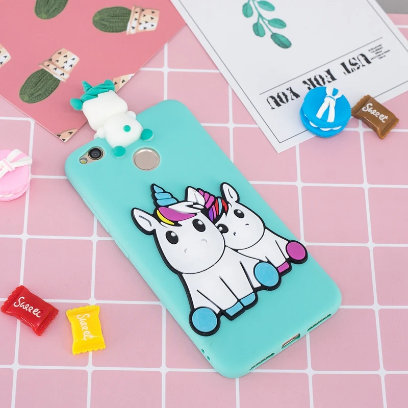 3D мультфильм Единорог Redmi 4X чехол для Xiaomi 5 0 &quotмилые игрушки Мягкий силиконовый |