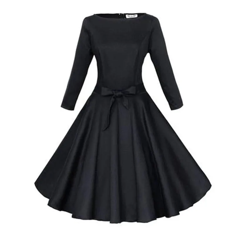 Женское винтажное платье MisShow Осеннее повседневное вечернее с длинным рукавом 50s