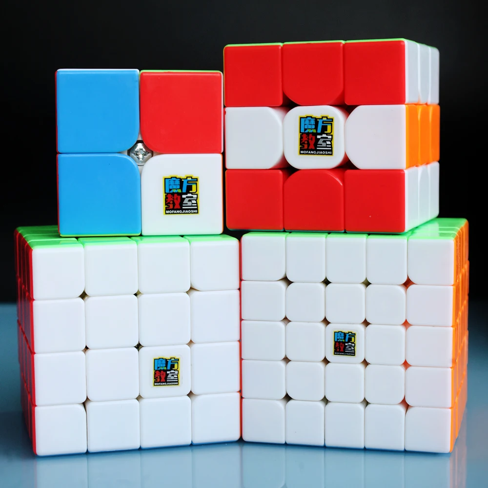 4 шт./компл. 2x2x2, 3x3x3, 4x4, 5x5x5 цветной Волшебные кубики Пазлы для мальчиков 2*2 3*3 4*4 5*5 Moyu Yuhu: Mofangjiaoshi профессиональный неокуб