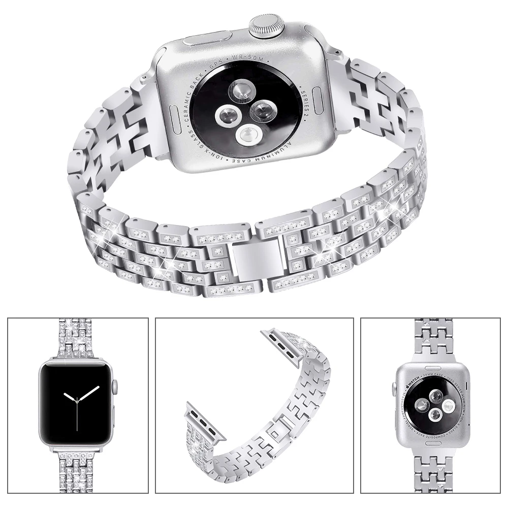 JOYOZY женский браслет для Apple Watch 38 мм/40 мм регулируемый ремешок из нержавеющей стали для iwatch серии 4 5 3 2 1