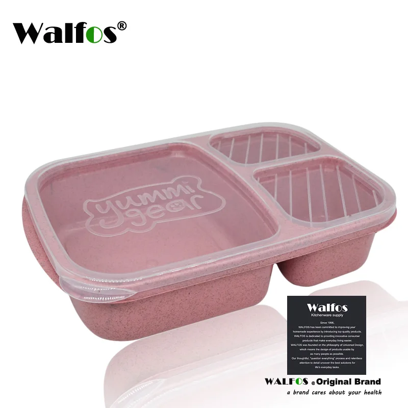 WALFOS Pink WALFOS, новая мода, пшеничный, не загрязняющий воздух, микроволновая печь, Bento, Ланч-бокс, контейнер для пикника, контейнер для хранения, Ланч-бокс, bax - Цвет: WALFOS Pink