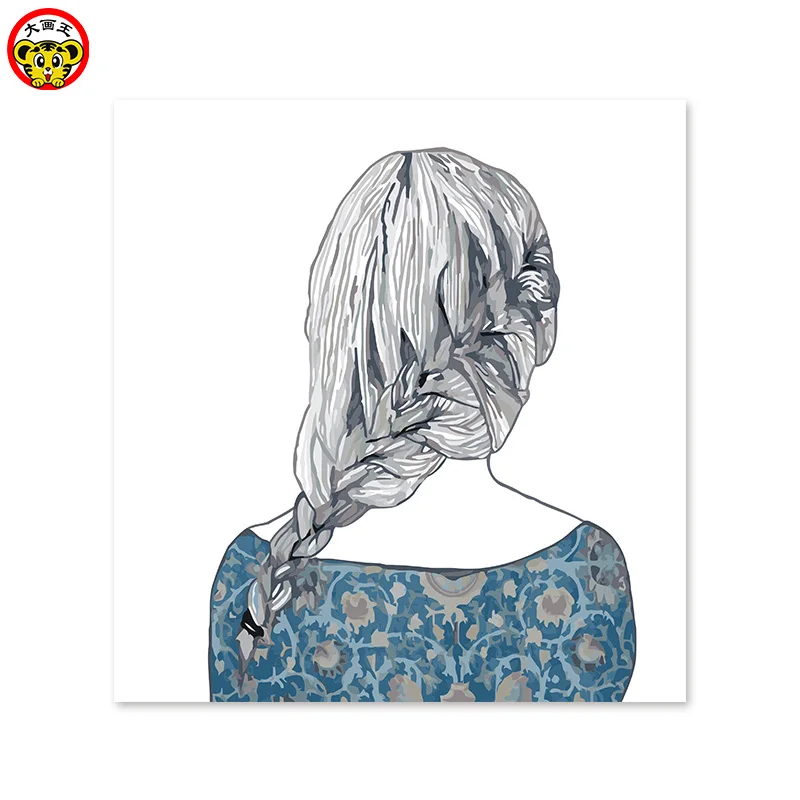 Картина по номерам искусство Краска цифровая краска ing девушка вид сзади длинные