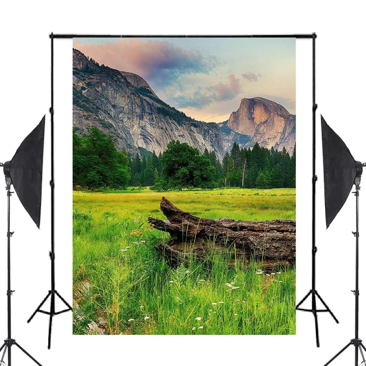 5x7ft горы деревья пейзаж фотография Фон зеленая трава фон тема &quotПрирода&quot