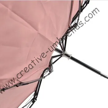 Anti-rust umbrellas three fold summer parasol hand open windproof bag UV protecting pink coating pantone colour | Дом и сад