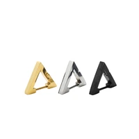 square triangle geometric hoop earring punk design fashion hollow out stainless steel earrings for men women christmas gift