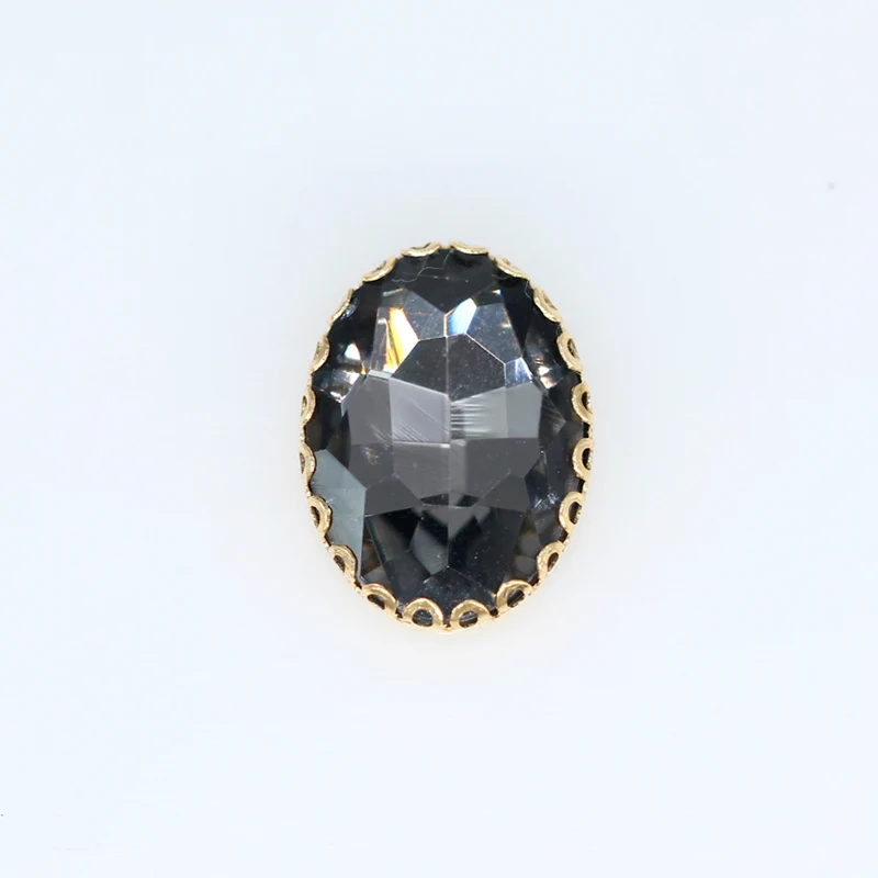 black diamond Все размеры, Овальный стеклянный камень, пришитые хрустальные стразы, Золотая основа, кружевная коготь, свадебная обувь, сумки, сделай сам, отделка, ювелирное изделие, бисер - Цвет: black diamond