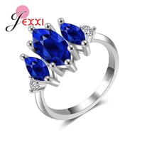 trendy 925 sterling silver women rings for wedding engagement accessory fashion austrian crystal anniversary ring gifts
