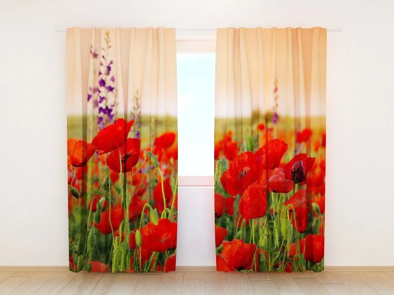 3D затемняющие окна с красными кленовыми листьями занавески для гостиной