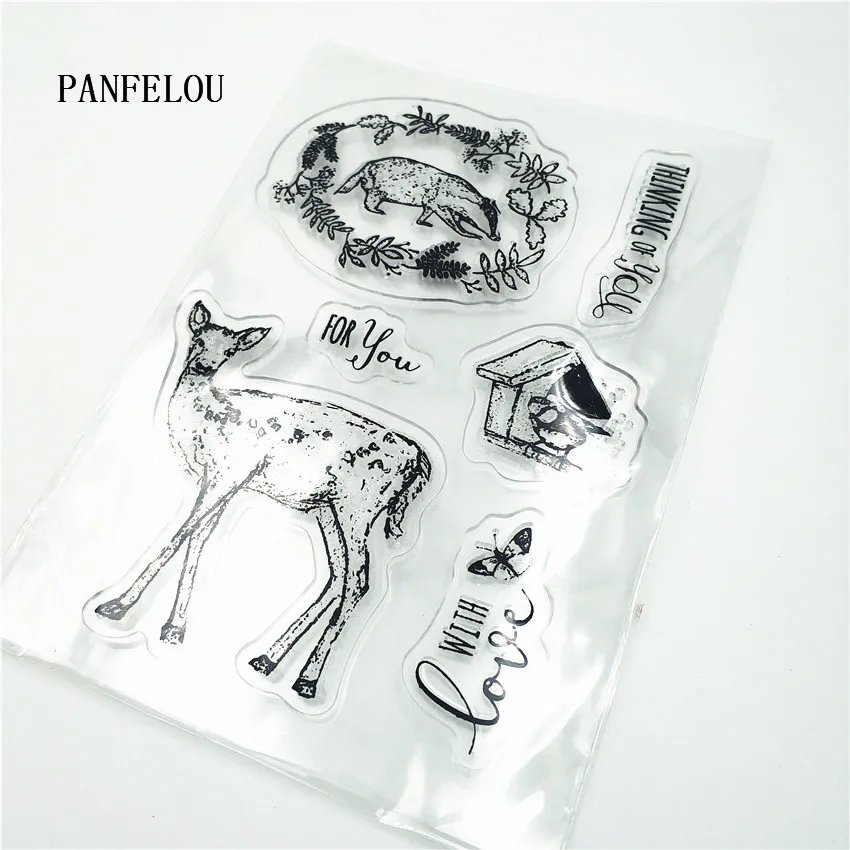 Прозрачный силиконовый штамп PANFELOU Sika deer/печать сделай сам для