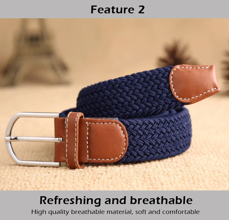 MEDYLA 100-120x3.2cm New mens casual Stretch Woven Belt Women's Child Elastic Belts For Jeans knitted belts