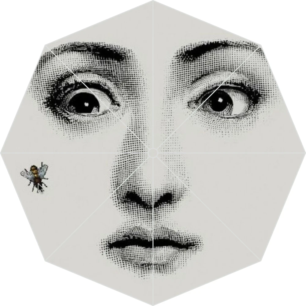 Винтажный автоматический зонт Fornasetti Art beauty Face SKULL, модный пляжный зонт с рисунком, СОЛНЦЕЗАЩИТНЫЙ/женский зонт от дождя