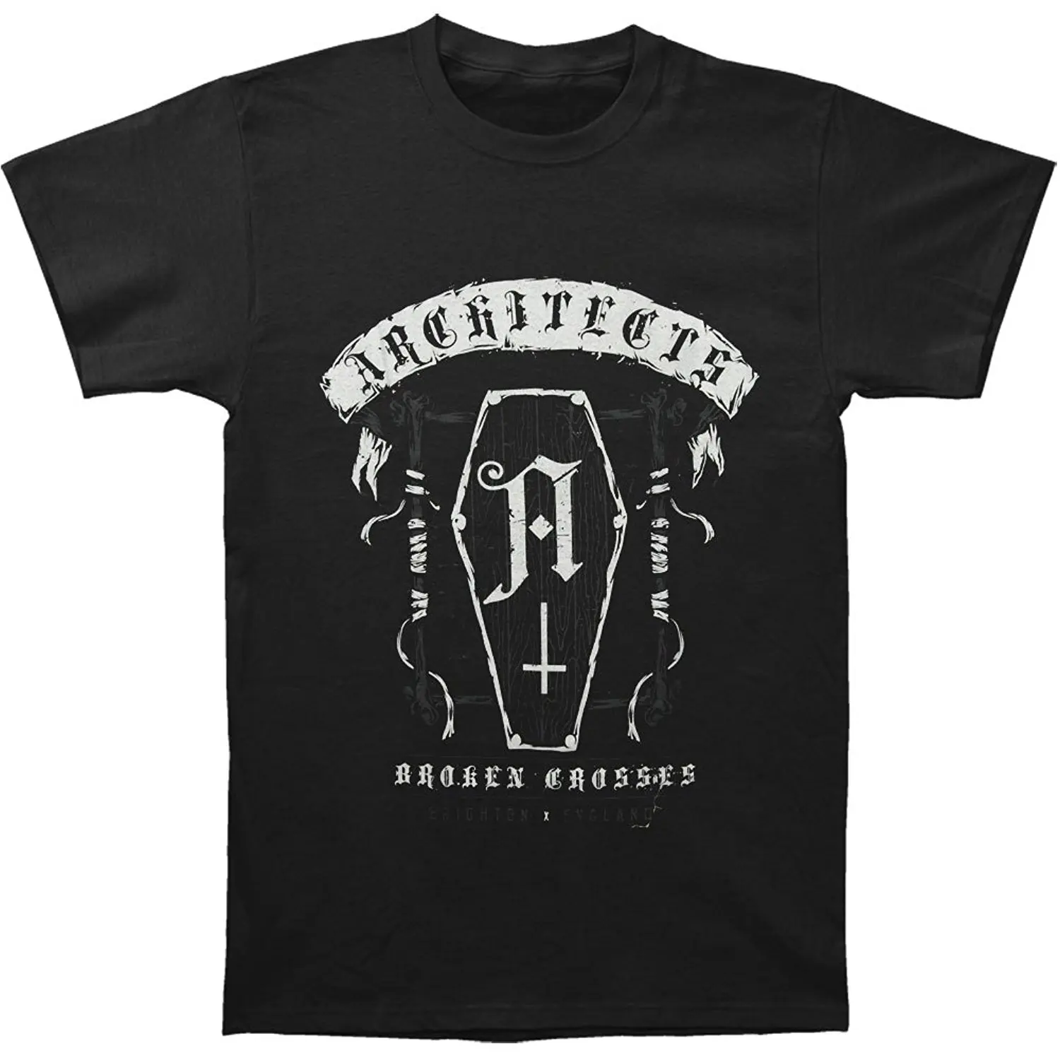 Мужская футболка с изображением гроба Architects Черная брендовая одежда высшего