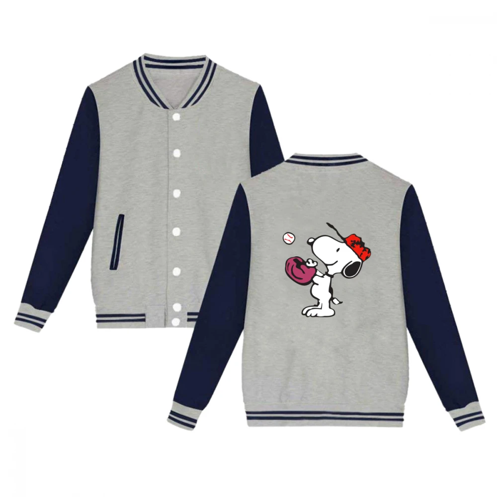 На заказ окрашенные DIY Snoopy бейсбол куртка осенне зимняя Дамская обувь с длинным