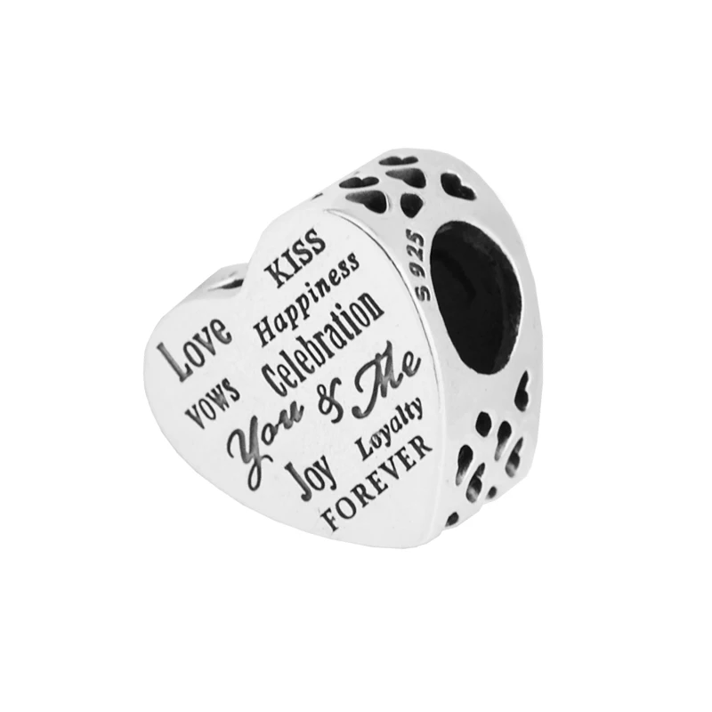 

925 Sterling Silver Jewelry Fits European Charms Bracelets Beads DIY Jewelry Spring Celebration Love Heart Charms Wholesale