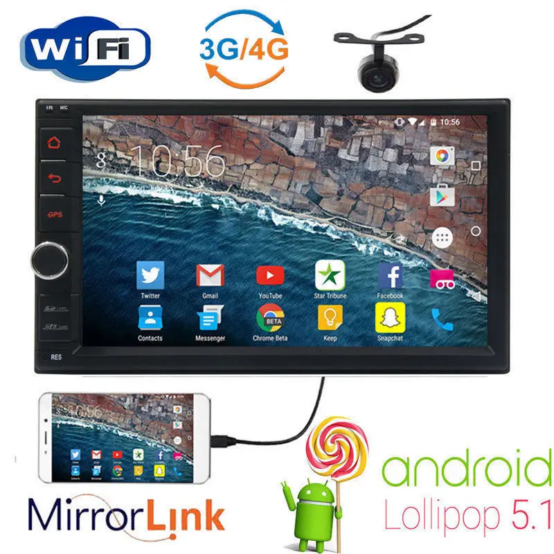 7 &quot4 ядра Android 5 1 автомобильный DVD плеер gps приемник 2 DIN Радио Стерео OBD2 WI-FI |