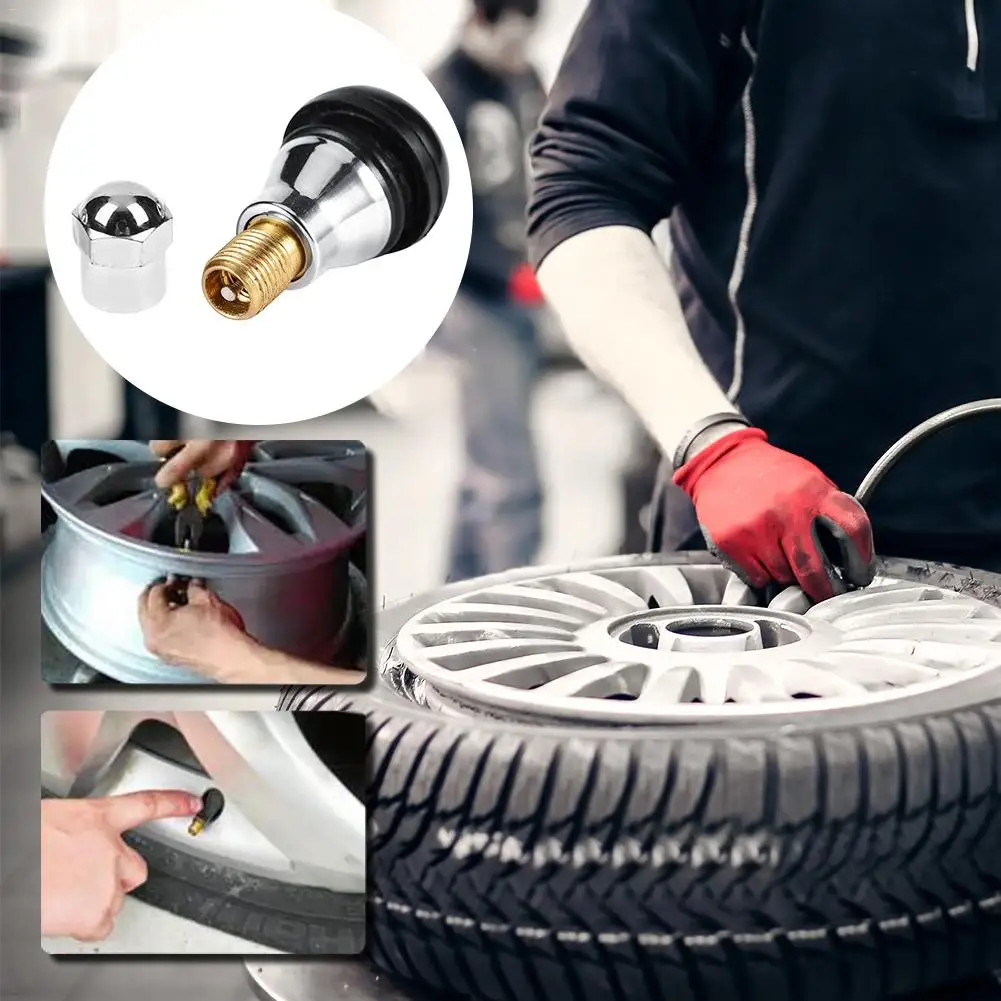 4 шт./лот TR412AC бескамерные резиновые колпачки для колес из хромированного сплава