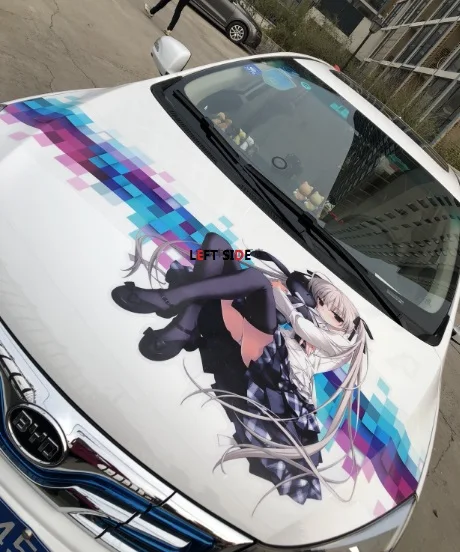 Левая сторона милые стикеры на автомобиль мультфильм аниме все тело капюшон