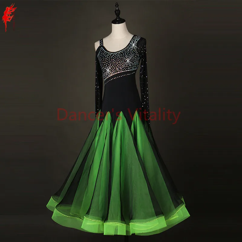 Платье для бальных танцев девочек Одежда латинских с длинными рукавами Костюм