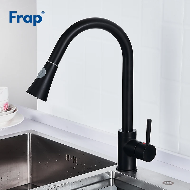 Кухонный Смеситель Frap Y40074 латунный черный Однорычажный кран двухсторонний