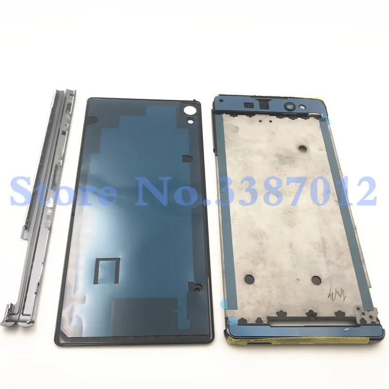 Полный Корпус средняя передняя рамка Безель Корпус для Sony Xperia XA ультра C6 F3215 F3216+ бокового рельса в полоску с боковыми кнопками+ логотип