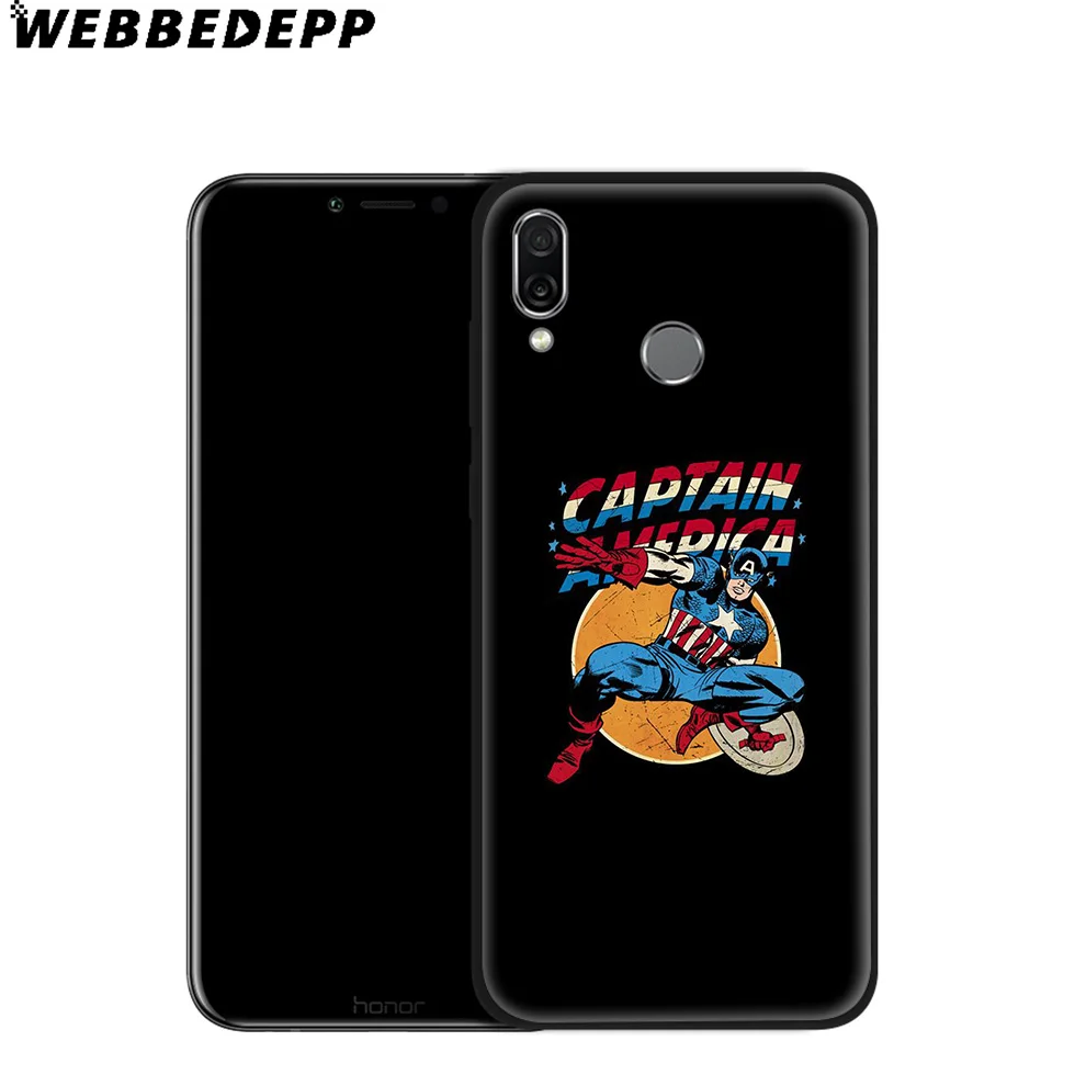 WEBBEDEPP Captain America Caps Soft Case for Huawei Mate Honor 20 6A 7A 7C 7X 8 9 9X 10 View Lite Pro 30 |