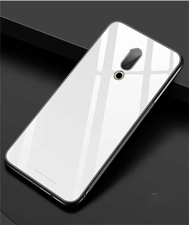 White Чехол Rezzol для Meizu 16, закаленное стекло, задняя крышка для Meizu 16th, силиконовая рамка, жесткий глянцевый чехол для Meizu 16th Plus Capa - Цвет: White
