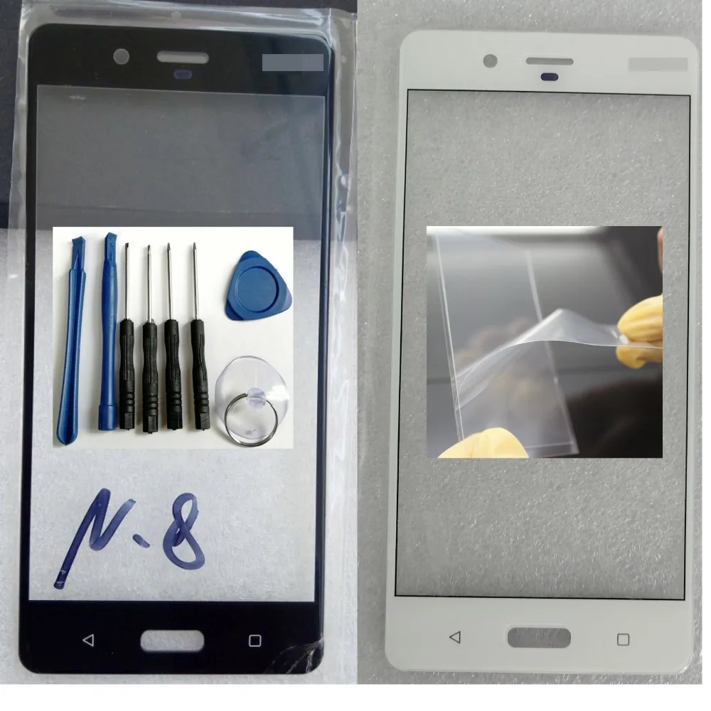 

Shyueda 100% новые инструменты OCA для Nokia 8 TA-1004 TA-1012 TA-1052 5,3 дюйма, внешнее переднее стекло, Замена объектива