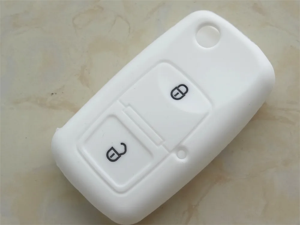 AUTEWODE Silicone Car key Cover for Passat Polo Golf SEAT SKODA Octavia 2 button Auto parts silicone case vw 1pc | Автомобили и