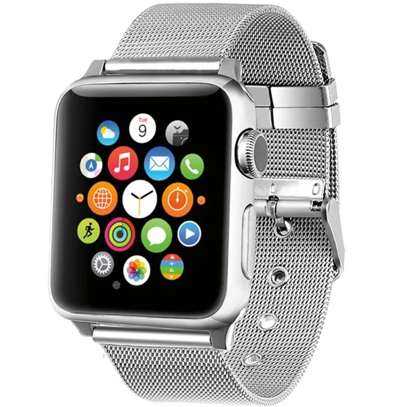 Розовый Золотой Миланский Браслет для наручных часов Apple Watch серии 1/2/3 отверстиями Нержавеющая сталь ремешок для наручных часов iWatch, 42 мм, 38 мм, браслет