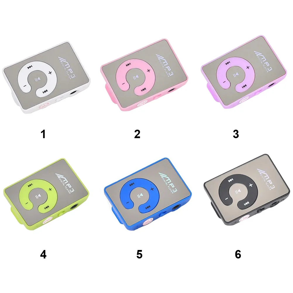 

Music Mini MP3 Player C Button Waterproof Clip Sports Mirror Digital TF Card Portable