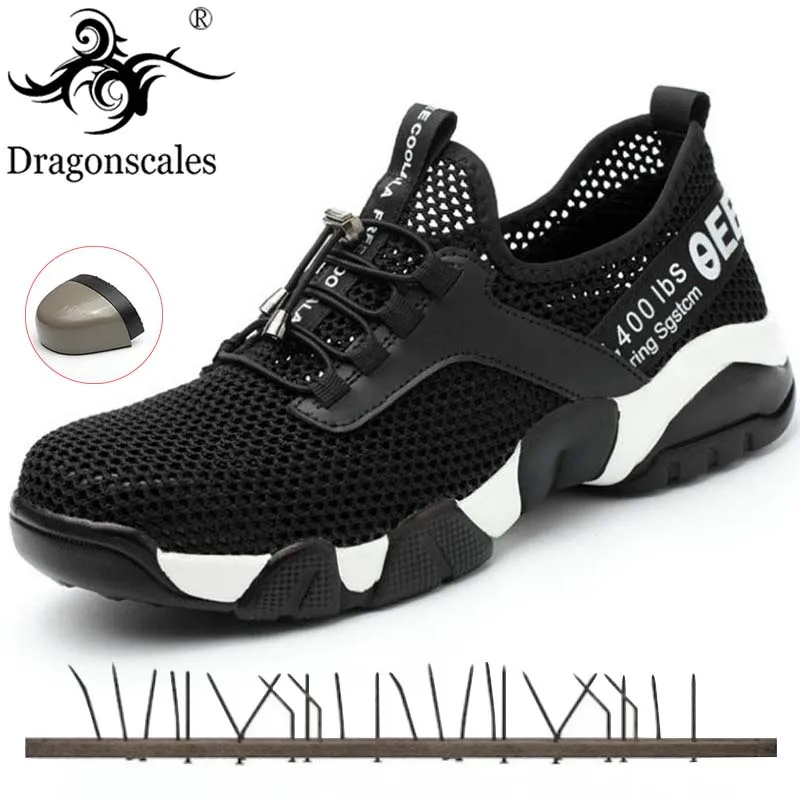 Мужская легкая дышащая рабочая обувь защитная со стальным носком для мужчин лето