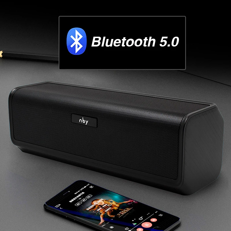 Nby 6690 портативный Bluetooth динамик 10 Вт подставка 4D стерео беспроводной громкий Fm