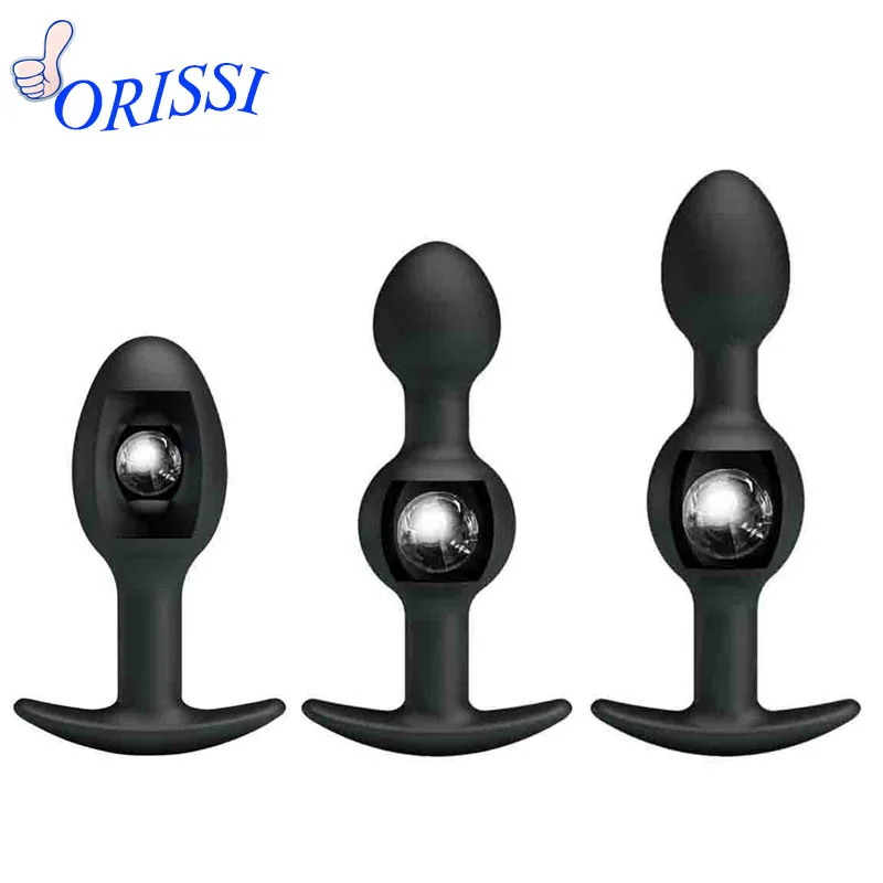 ORISSI Adult Pleasure Anal Beads Silicone Plug Butt Metal Ball Inside Prostate Massager Female Masturbator Sex Toys | Красота и