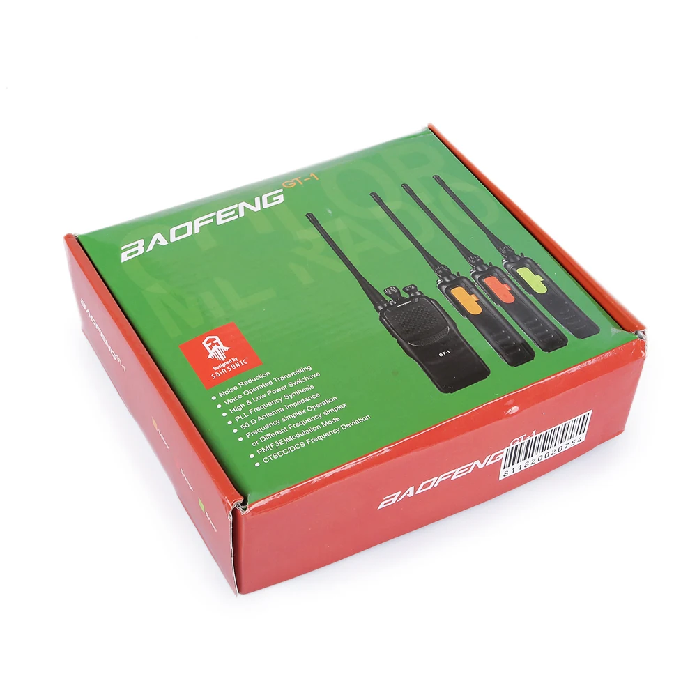Большая распродажа! 2 шт Baofeng/Pofung GT-1 UHF 70 см 400-470 МГц 5 Вт 16CH FM Ham двухстороннее радио портативная рация зеленый