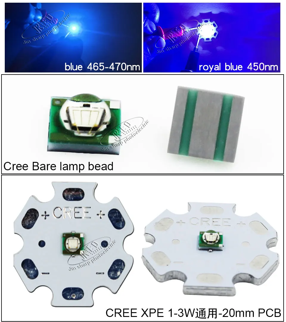 10 шт. cree XPE XP-E 3 Вт 3535 светодиодный chipUV 395 400 нм 420нм Светодиодный УФ-излучатель диод синий фиолетовый проверка стерилизации денег 20 мм pcb