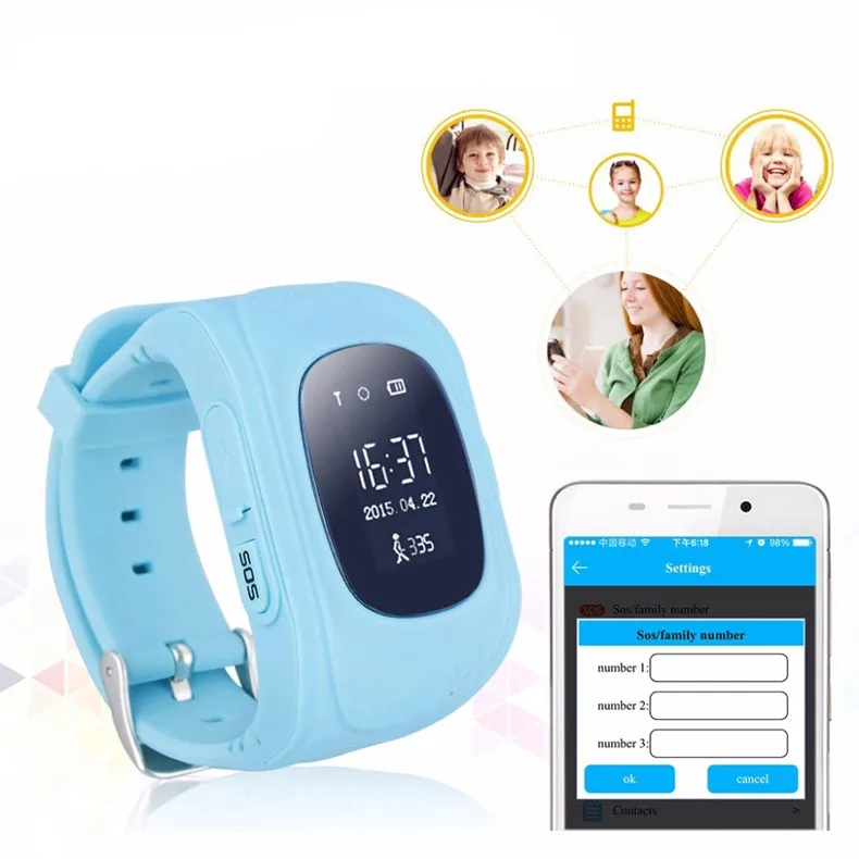 Анти потерянный Q50 OLED Детский GPS трекер SOS умный мониторинг позиционирования