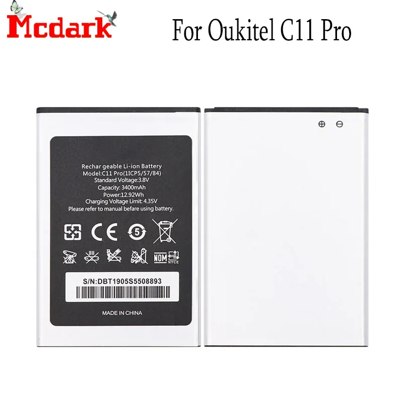 Аккумулятор для Oukitel C11 Pro сменный аккумулятор большой емкости 3400 мАч смартфона |