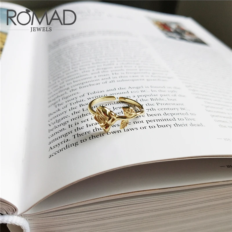 ROMAD 925 Серебряная роза цветок кольцо Мода Шарм дикий указательный палец Открытые Кольца для женщин женское кольцо ювелирные изделия кольца женщина