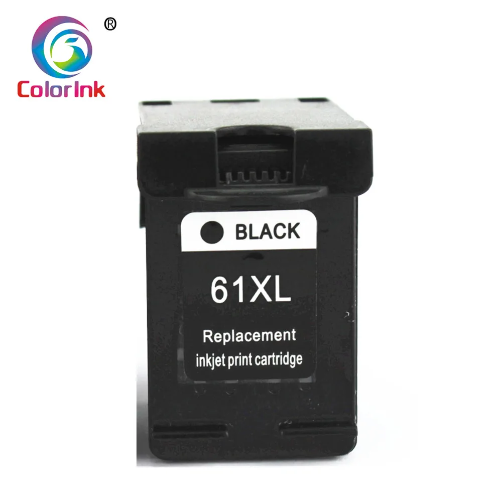 Черный заправленный чернильный картридж ColoInk 61XL для HP 61 XL 1000 1010 1050 1510 2000 2050 2510 3000