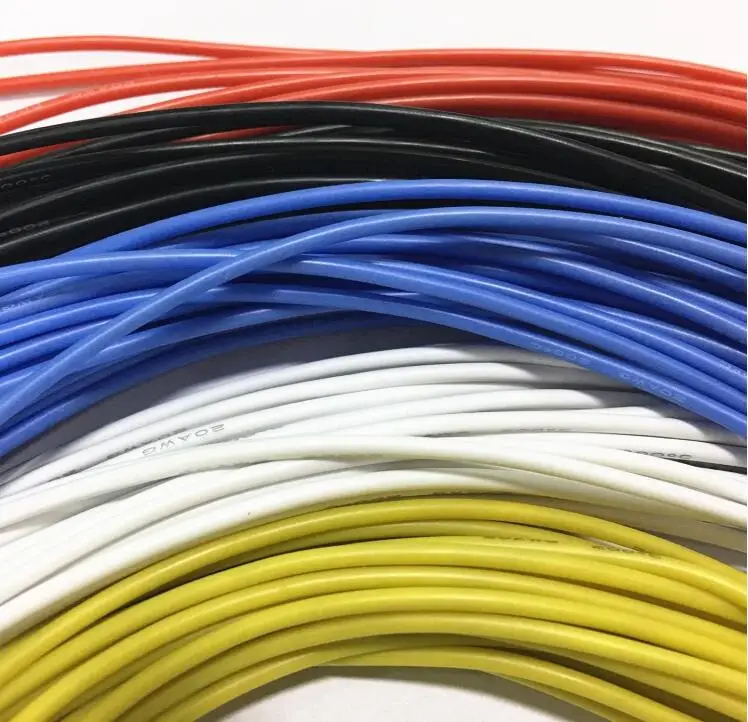 1 м высокотемпературный устойчивый мягкий силиконовый провод 24AWG (0 2 ^ мм)